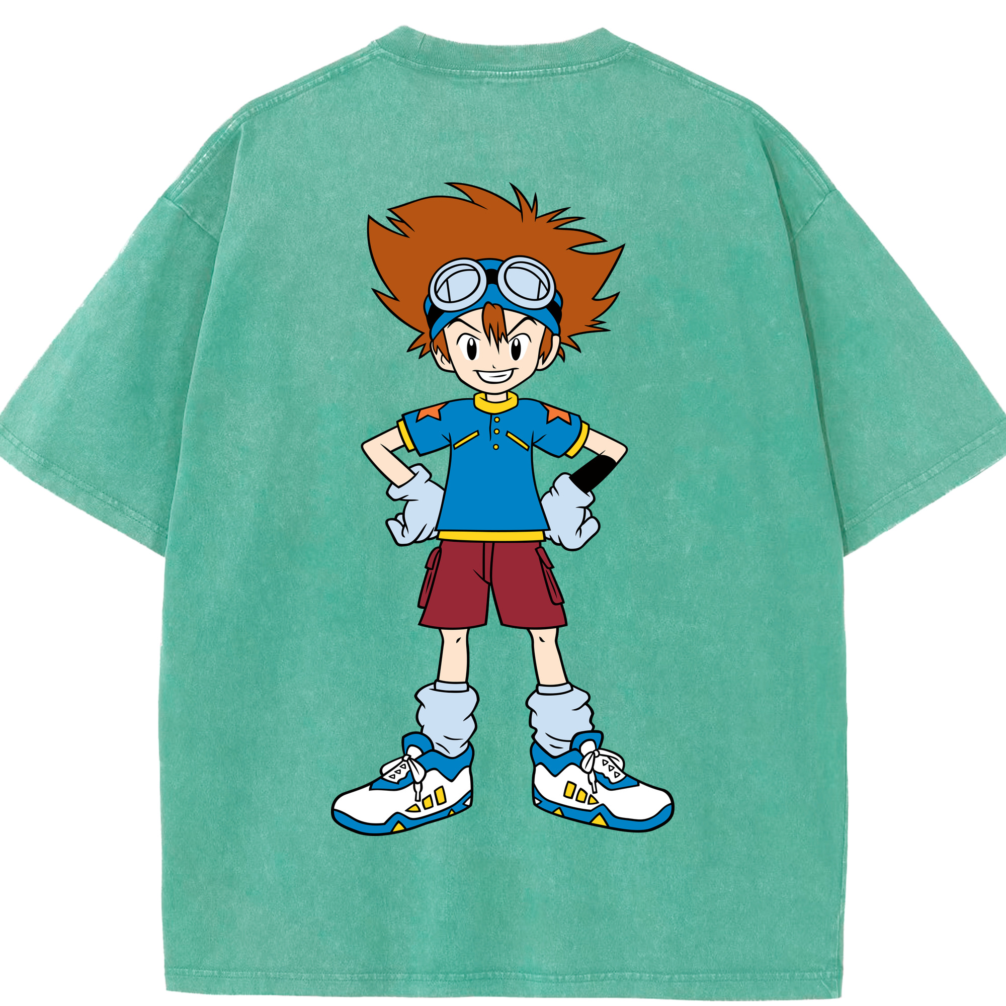 （画像用） Digimon デジタルモンスター/デジモン 綿100% ヴィンテージ風 半袖Tシャツ（背面プリント）